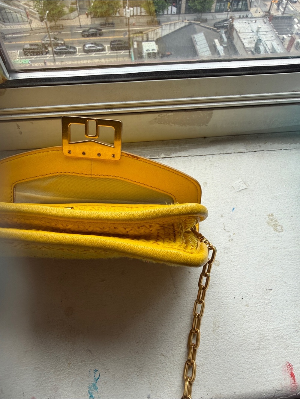 Marc by Marc Jacobs Yellow Woven Leather Crossbody with Gold Hardware - Picture 9 of 14